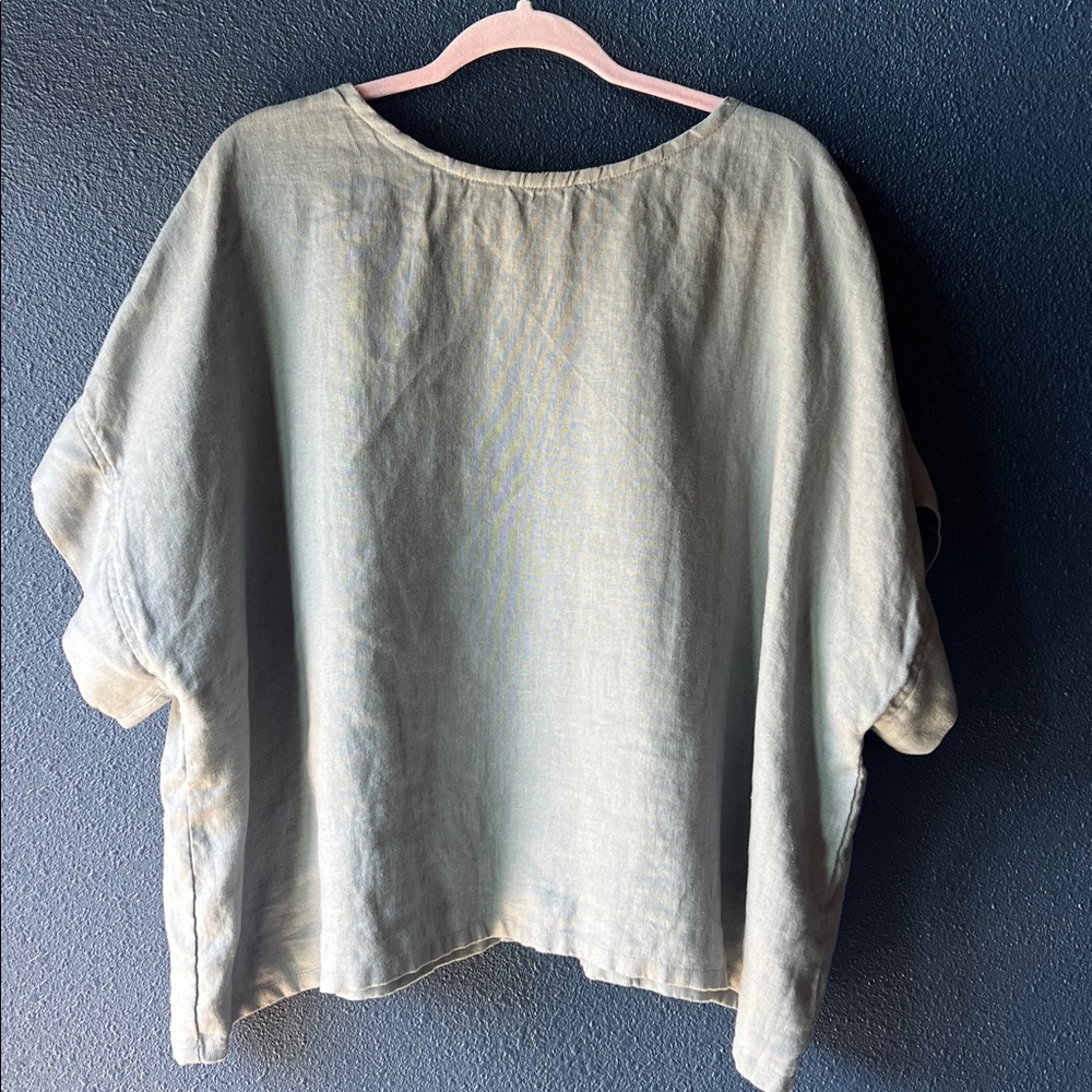 Elizabeth Suzann Georgia Tee sea glass lightweight linen never worn 1x/2x